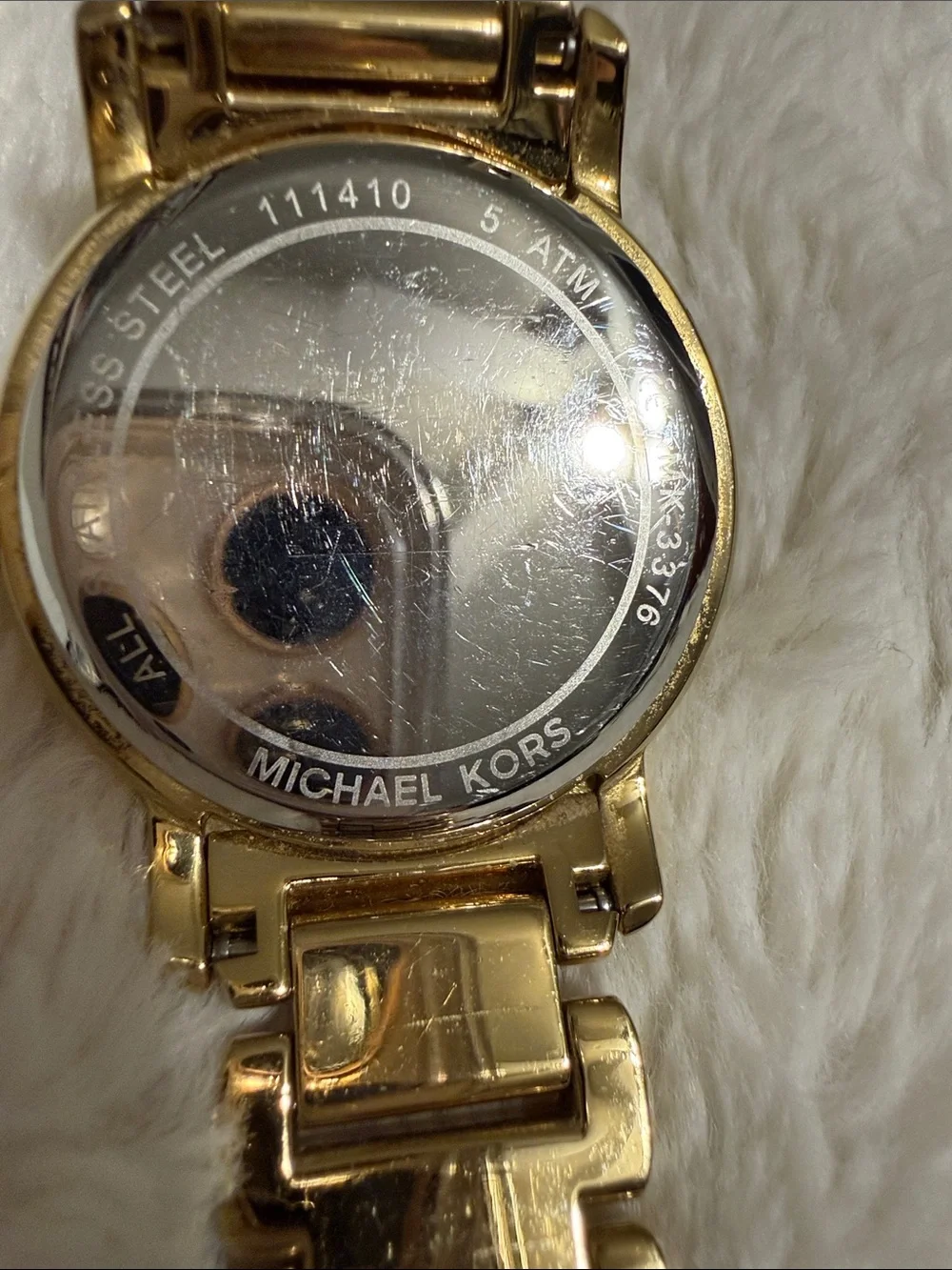 Michael Kors Gold Crystal MK Logo Bracelet Watch